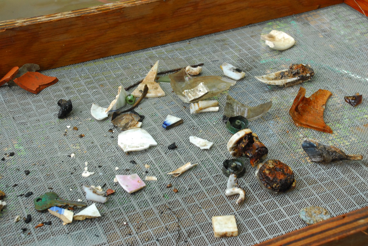 Other artifacts found in the historic cistern at The Grove